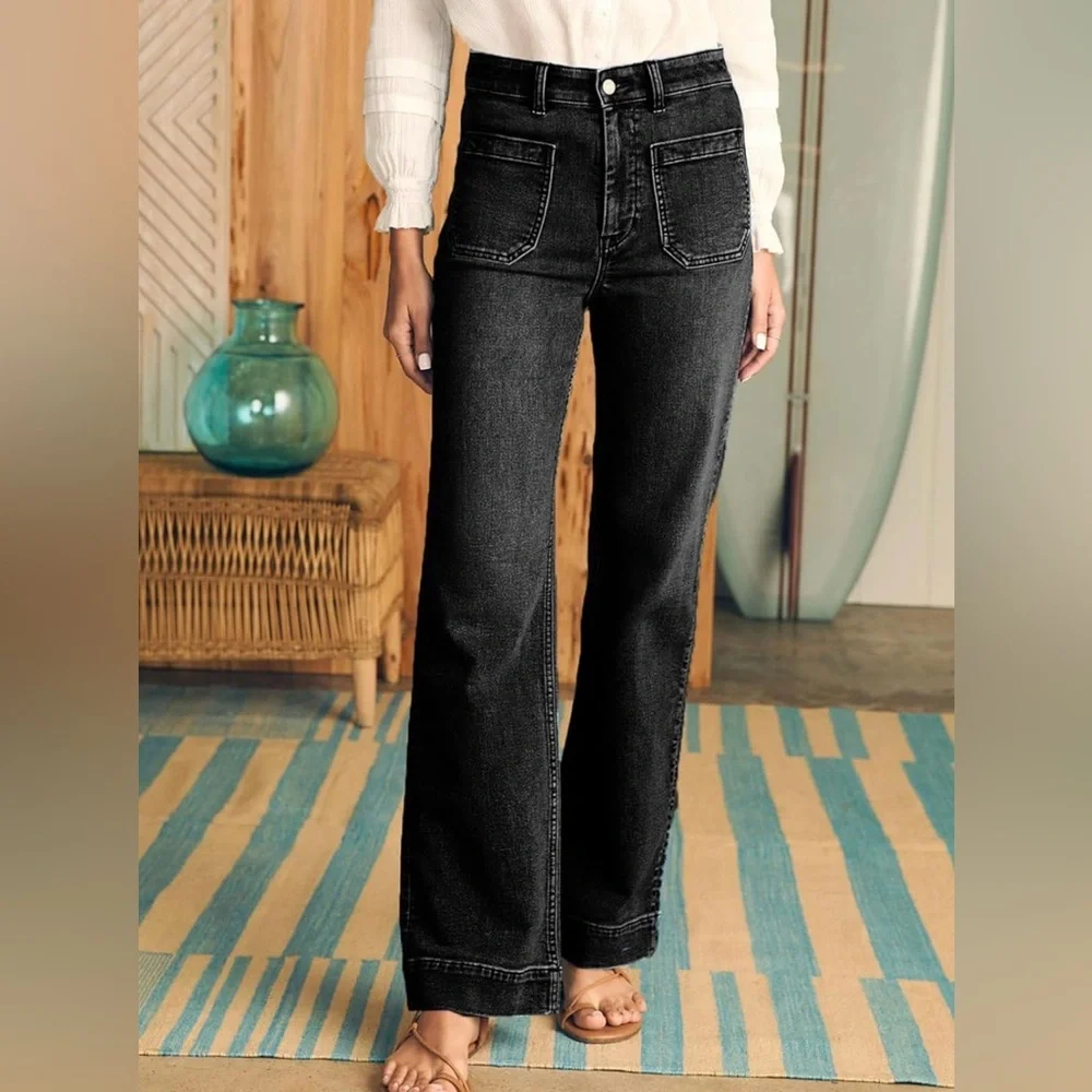 ✨NWOT✨ High-Rise Wide-Leg Women's Jeans  in Black - Picture 2 of 4